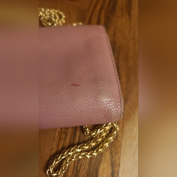FENDI authentic pink leather wallet with unbranded gold chain - Picture 14 of 14